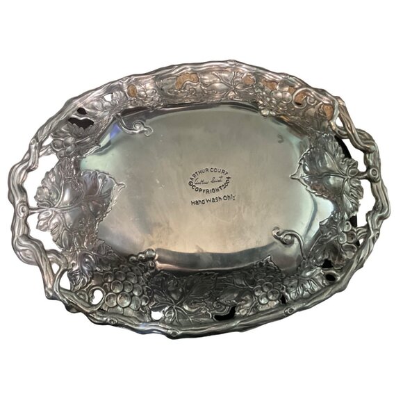 Arthur Court Grapevine Serving Tray 14” 2004 Aluminum - Picture 2 of 2